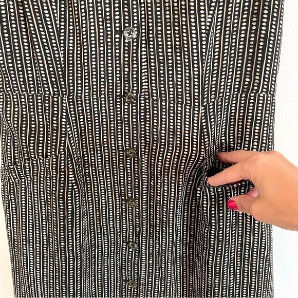 Yansi Fugel Vintage Minimalist Silk Print Midi Dress 6 - Picture 5 of 10